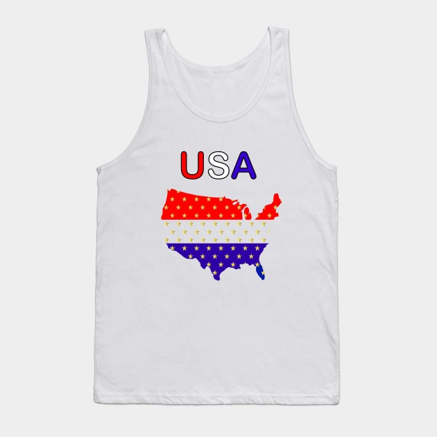 4TH OF JULY RED WHITE BLUE Tank Top by SartorisArt1